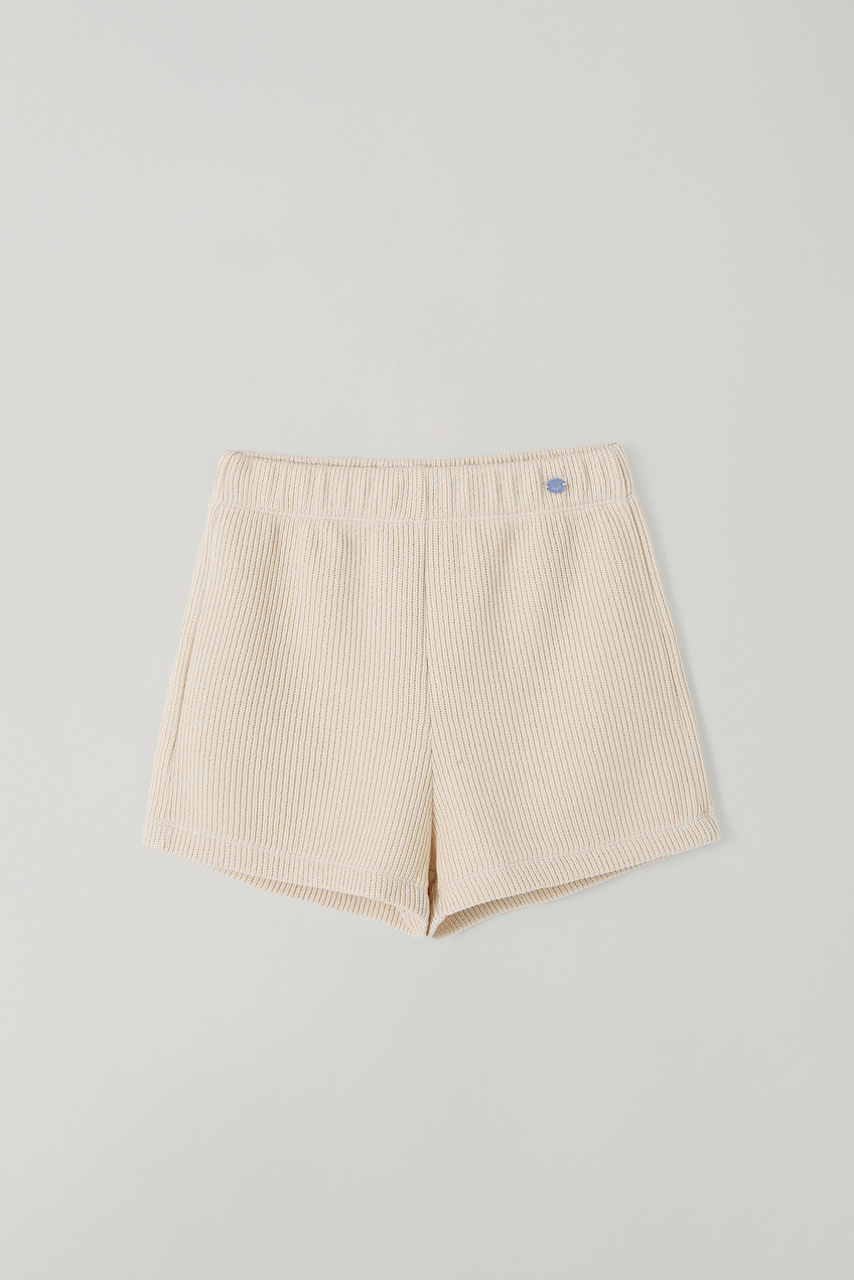 T/T knit mini shorts (cream)